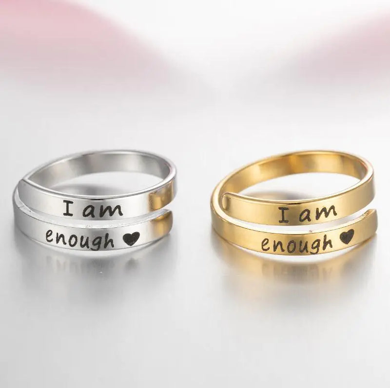 Engrave Letter Couple Ring Cuff