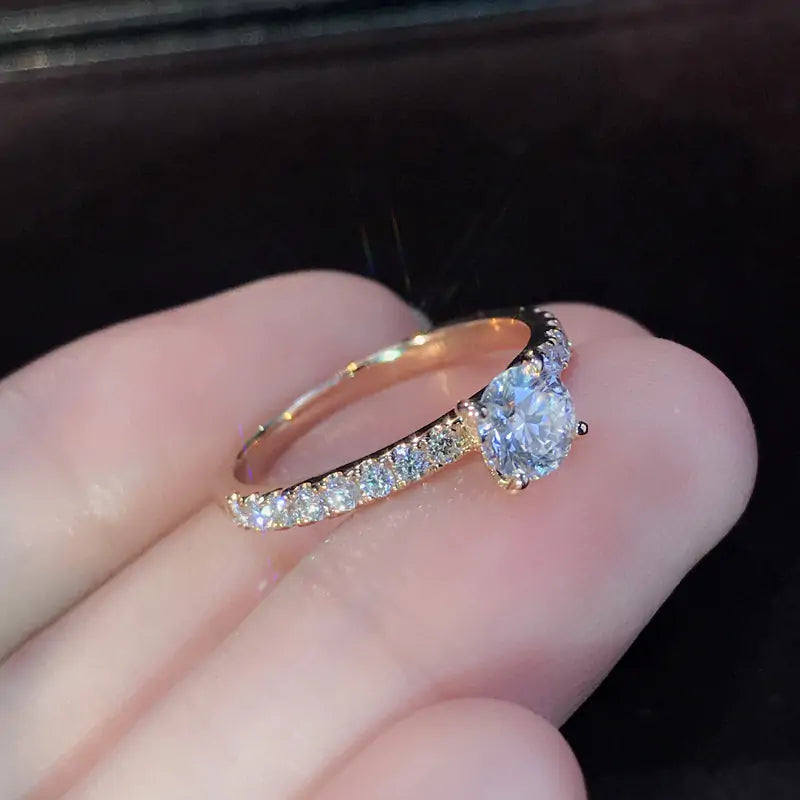 Romantic Design Crystal Ring