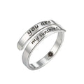 Engrave Letter Couple Ring Cuff