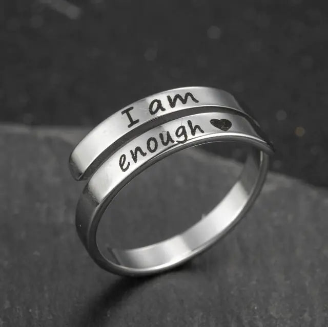 Engrave Letter Couple Ring Cuff