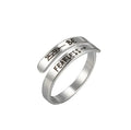 Engrave Letter Couple Ring Cuff